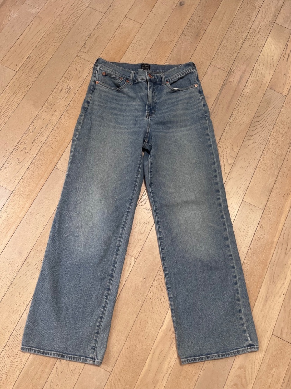 J.Crew Womens Women's  Full Length Slim Wide Leg High Rise  Jeans Size 28  light - Picture 4 of 13